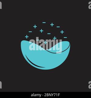 Ion Wasser 3d-flache Bauform symbol Vektor Stock Vektor