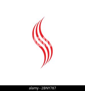 Buchstaben s Rauch Feuer Streifen Kurven Logo Vektor Stock Vektor