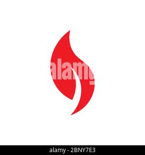 Einfache geometrische rote Flamme Symbol Logo Vektor Stock Vektor