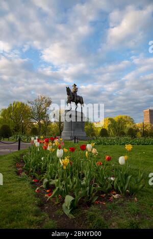 Boston, MA/USA, Reiterstatue von George Washington Stockfoto