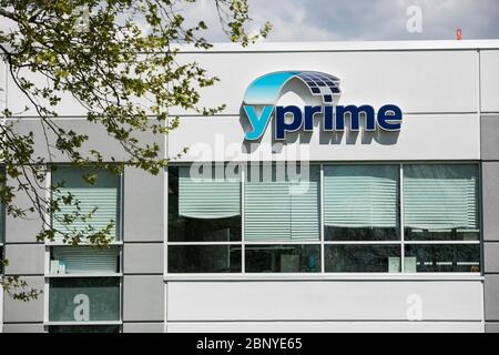 Ein Logo-Schild vor dem Hauptsitz von YPrime in Malvern, Pennsylvania am 4. Mai 2020. Stockfoto