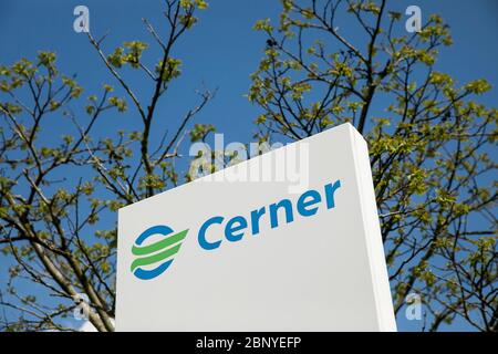 Ein Logo-Schild vor einer Einrichtung, die am 4. Mai 2020 von Cerner in Malvern, Pennsylvania, besetzt wurde. Stockfoto