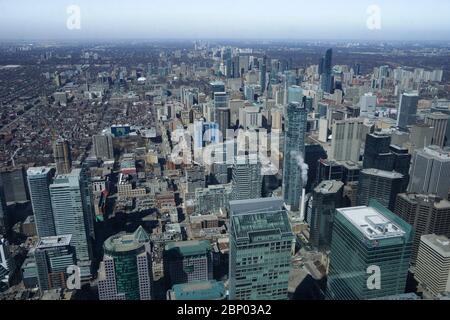 Toronto Kanada - 24. März 2015 - Blick auf die Innenstadt von Toronto vom CN Tower Stockfoto