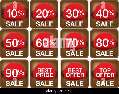 Set von Verkauf Etiketten und Banner. Vektorgrafik. Stock Vektor