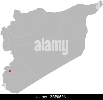 Damaskus Provinz auf syrien Karte hervorgehoben. Hellgrauer Hintergrund. Perfekt für Geschäftskonzepte, Hintergründe, Hintergrund, Aufkleber, Diagramm, Präsentation Stock Vektor