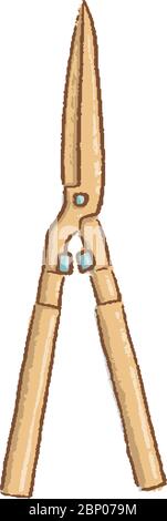 Professionelle Gartenschere oder Schere oder Schere isoliert auf weißem Hintergrund mit Schnittwegen Stock Vektor