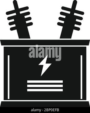 Symbol für elektrischen Transformator. Einfache Illustration von elektrischen Transformator Vektor-Symbol für Web-Design isoliert auf weißem Hintergrund Stock Vektor