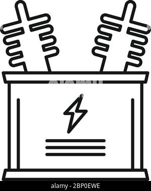 Symbol für elektrischen Transformator. Umriss elektrische Transformator Vektor-Symbol für Web-Design isoliert auf weißem Hintergrund Stock Vektor