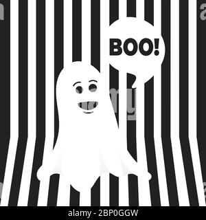 Boo Geist halloween Nachrichtenkonzept. Stock Vektor