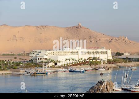 Mövenpick Hotel und Resort, Elephantine Insel, Assuan, Ägypten Stockfoto