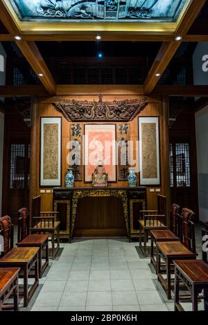 Holzmöbel der chinesischen alten reichen Familie in kaiserlichen Prüfung im alten China, in Jiangnan Imperial Examination Center (Norden), bei dem Verbot Stockfoto