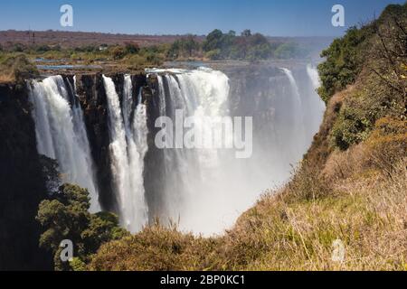 Victoria fällt im September, Simbabwe Stockfoto