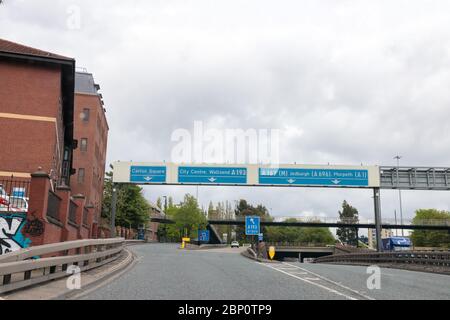 Newcastle/UK - 4. Mai 2020: Blockierung des Lebens in den ruhigen Straßen im Nordosten Stockfoto