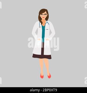 Zahnarzt Arzt Spezialist isolierte Vektor-Illustration auf grauem Hintergrund Stock Vektor