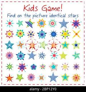 Kinder-Spiel mit bunten Cartoon-Sterne, Vektor-Illustration Stock Vektor