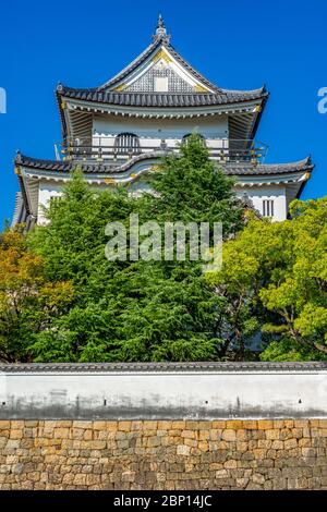 Kishiwada Burg (Chikiri Burg) erbaut im 16. Jahrhundert in Kishiwada Stadt, Präfektur Osaka, Japan Stockfoto