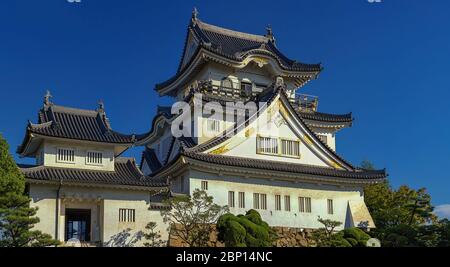 Kishiwada Burg (Chikiri Burg) erbaut im 16. Jahrhundert in Kishiwada Stadt, Präfektur Osaka, Japan Stockfoto