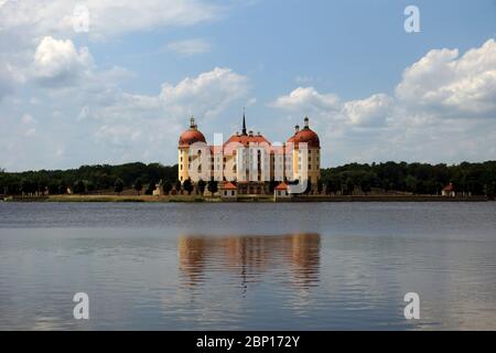 Schloss Moirtzburg bei Dresden Stockfoto