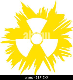Die Grafik zeigt ein radioaktives Symbol mit Grunge-Hintergrund. Die Abbildung ist perfekt für grafische Designs im Zusammenhang mit Pandemien, Epidemien und V Stock Vektor