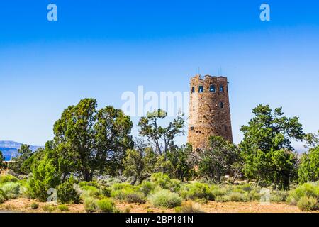 Wachturm Mit Blick Auf Die Wüste. Grand Canyon Nationalpark, Arizona, USA. 07/10/16 Stockfoto