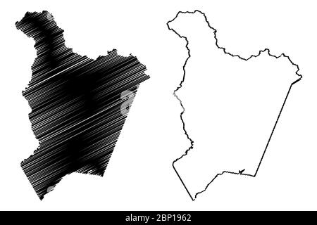 Habersham County, Georgia (US County, United States of America,USA, US, US) Karte Vektorgrafik, Skizze Kritzelskizze Habersham Karte Stock Vektor