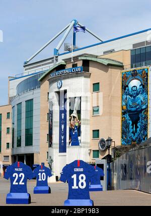 Stamford Bridge, die Heimat von Chelsea, hätte heute gesehen, wie Chelsea Wolverhampton Wanderers in ihrem letzten Premier League-Spiel der Saison 19/20 absetzt. Stockfoto