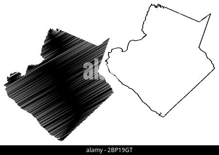 Gwinnett County, Georgia (US County, United States of America,USA, US, US) Karte Vektorgrafik, Skizze Scribble Gwinnett Karte Stock Vektor