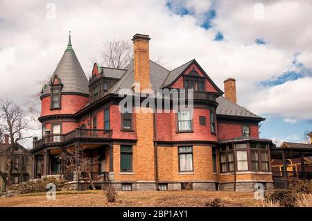 Das ehemalige fyler hotchkiss Anwesen jetzt torrington connecticut historische Gesellschaft Museum in litchfield County. Stockfoto