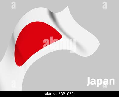 Hintergrund mit Japan wellenförmig auf grau, Vektorgrafik Stock Vektor