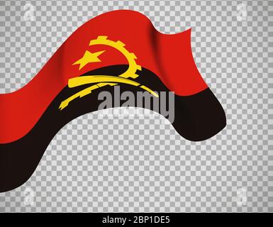 Angola Flaggensymbol auf transparentem Hintergrund. Vektorgrafik Stock Vektor