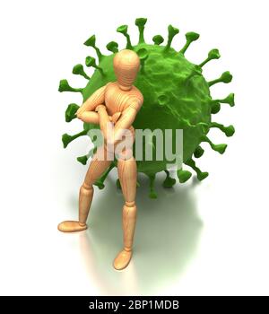 Kontrolle des Virus (isoliert auf weißem Hintergrund) Stockfoto