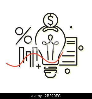 Sparen Sie bei Stromrechnungen - Abbildung als EPS 10 Datei Stock Vektor