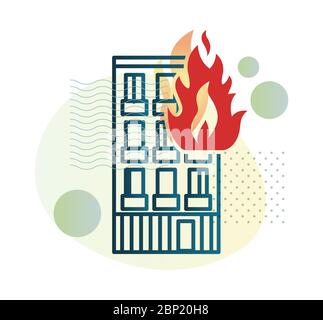 Building Fire Disaster - Lagersymbol als EPS 10-Datei Stock Vektor
