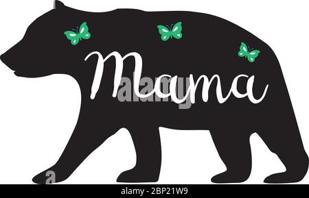 vektor-Illustration eines Mama Bär. Blumenbär Tier, Natur, Wildnis Hintergrund. Stock Vektor