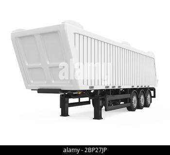 Abladen Von Semi-Trailer Isoliert Stockfoto