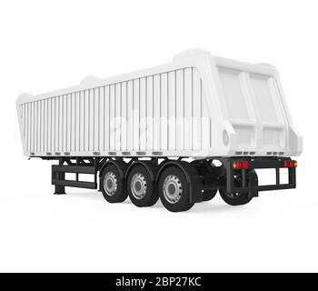 Abladen Von Semi-Trailer Isoliert Stockfoto