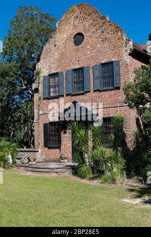 Die Planation des South Flanker of Middleton Place wurde als Hausmuseum genutzt. Stockfoto