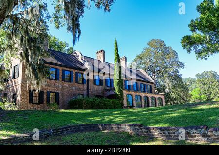 Die Planation des South Flanker of Middleton Place wurde als Hausmuseum genutzt. Stockfoto