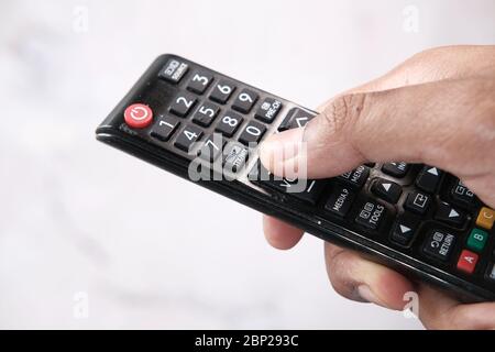 Fernbedienung nachts, Nahaufnahme Stockfoto