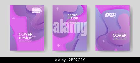 Moderne abstrakte Cover-Set. Cooler Verlauf formt die Komposition. Stock Vektor