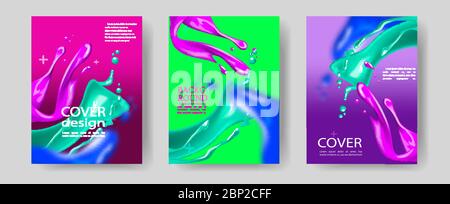 Satz von Vektor-Poster-Vorlagen mit Paint Splash. Stock Vektor