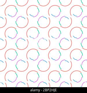 Nahtlose mehrfarbige fituristische Halbkreise nahtlose Muster Tech Hintergrund. Vektor Abstraktes Raster Hintergrund. Stock Vektor