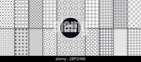 Geometrische nahtlose Muster. Retro 90s Grafik Muster Textur, abstrakte funky 80s Stoff Texturen Vektor Illustration Set Stock Vektor