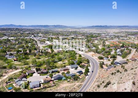 Blick von oben über Cedar City, Utah Stockfoto