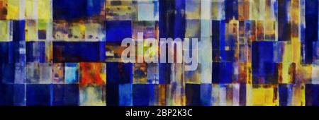 Geometrischer abstrakter Mosaikhintergrund mit sehr dunklen violetten, sehr dunklen blauen und dunklen Khaki-Farben Stockfoto