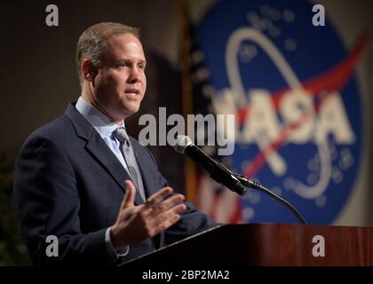 NASA Administrator bei Agency Honor Awards NASA Administrator Jim Bridenstine hält Bemerkungen während der Agency Honor Awards Zeremonie 2018, Donnerstag, 2. August 2018 im Johnson Space Center der NASA in Houston, Texas. Stockfoto