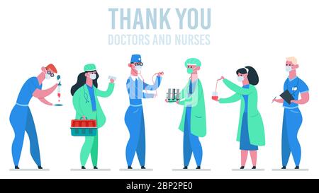 Ärzte. Medizin Arzt, Arzt und Krankenschwester in, Krankenhaus Arzt Arbeiter, Ärzte Team Konzept Vektor-Illustration Set Stock Vektor
