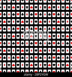 Spielkarten Muster nahtlos. Poker-Karten Hintergrund. vektor-Textur Stock Vektor