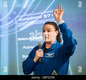 Am 14. Juni 2019 sprach die NASA-Astronautin Serena Au-Chancellor im NASA-Hauptquartier in Washington, D.C. über ihre 197-tägige Mission an Bord der Internationalen Raumstation, wo sie an Experimenten in verschiedenen wissenschaftlichen Bereichen beteiligt war. Stockfoto