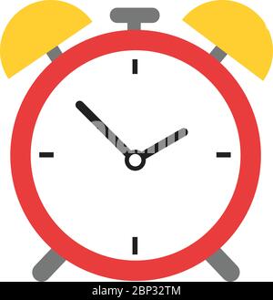 Uhrsymbol Vektorzeichen isoliert auf weißem Hintergrund Farbe Stock Vektor